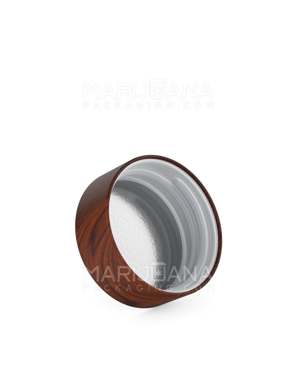 Child Resistant | Flat Push Down & Turn Plastic Caps w/ Foil Liner | 38mm - Redwood Wood - 320 Count - 2