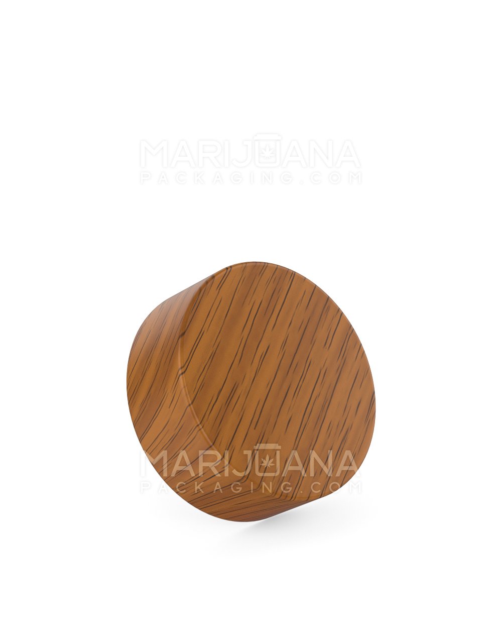 Child Resistant Flat Push Down & Turn Plastic Caps | 38mm - Walnut Wood | Sample - 1