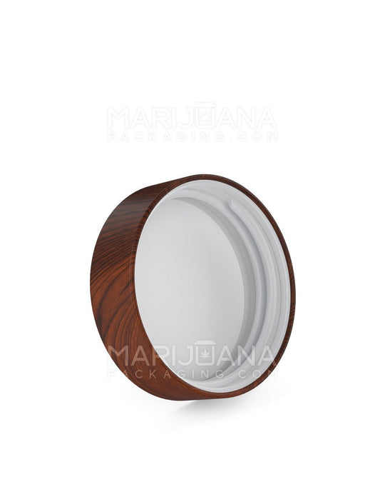 Child Resistant | Flat Push Down & Turn Plastic Caps w/ Foam Liner | 53mm - Redwood Wood - 120 Count - 2