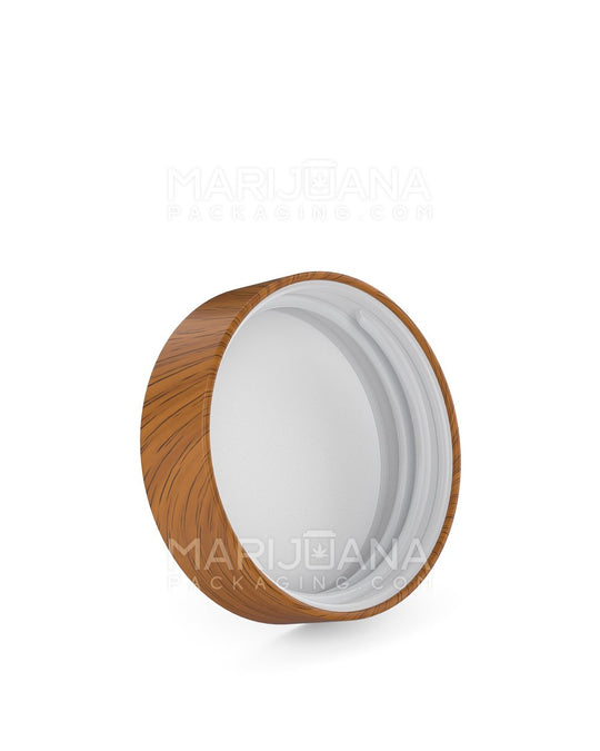 Child Resistant | Flat Push Down & Turn Plastic Caps w/ Foil Liner | 53mm - Walnut Wood - 120 Count - 2