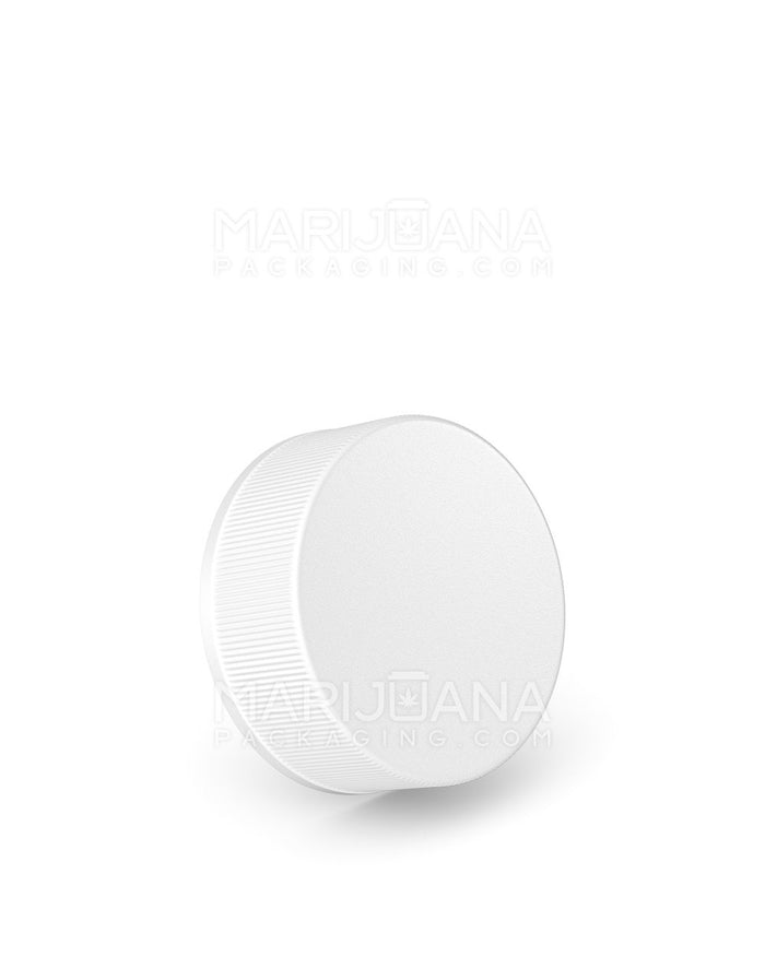 Child Resistant Ribbed Push Down and Turn Plastic Caps w/ Foil Liner | 38mm - Matte White | Sample Image