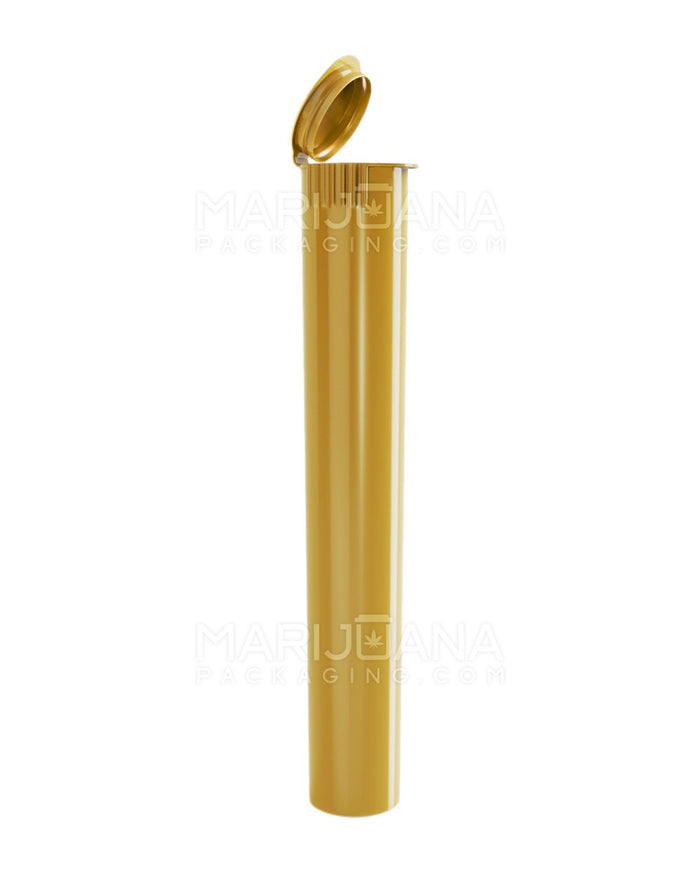 Child Resistant King Size Pop Top Opaque Plastic Pre-Roll Tubes | 116mm - Gold | Sample Image