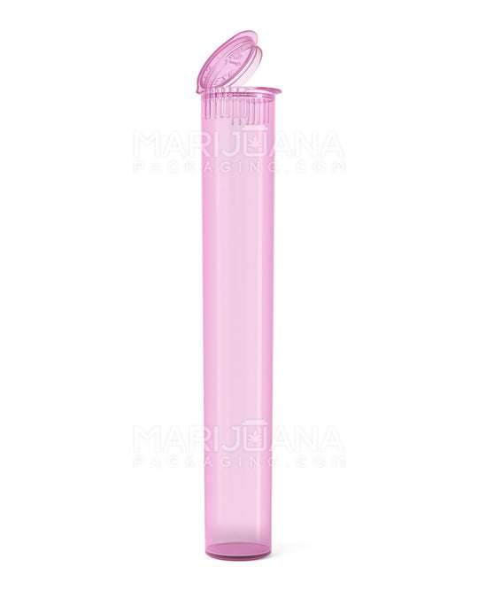 Child Resistant | King Size Pop Top Translucent Plastic Pre-Roll Tubes | 116mm - Pink - 1000 Count - 1