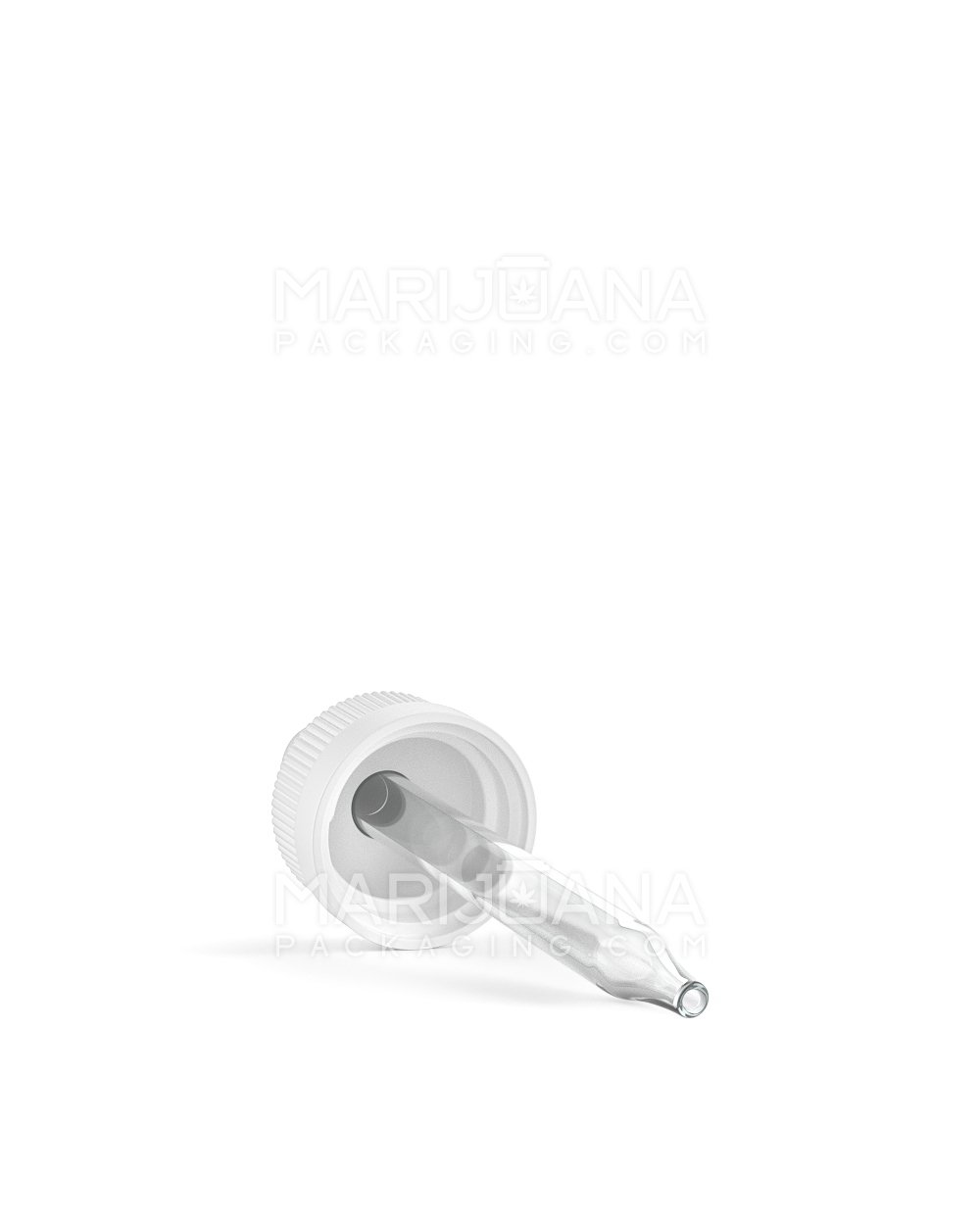 Child Resistant | White Non-Graduated Ribbed Glass Dropper Cap | 1oz - 0.8mL - 360 Count - 3