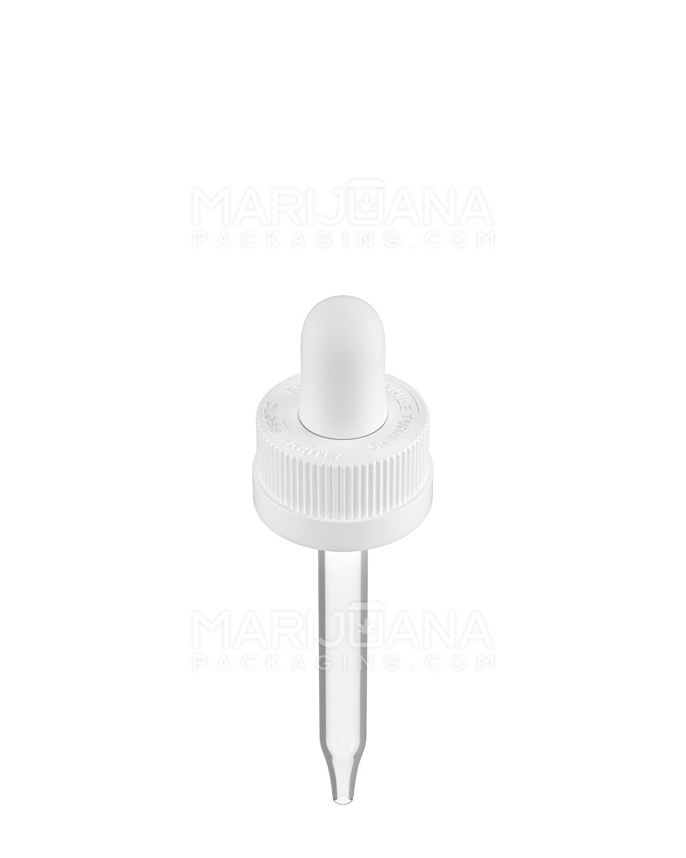 Child Resistant | White Non-Graduated Ribbed Glass Dropper Cap | 1oz - 0.8mL - 360 Count - 2