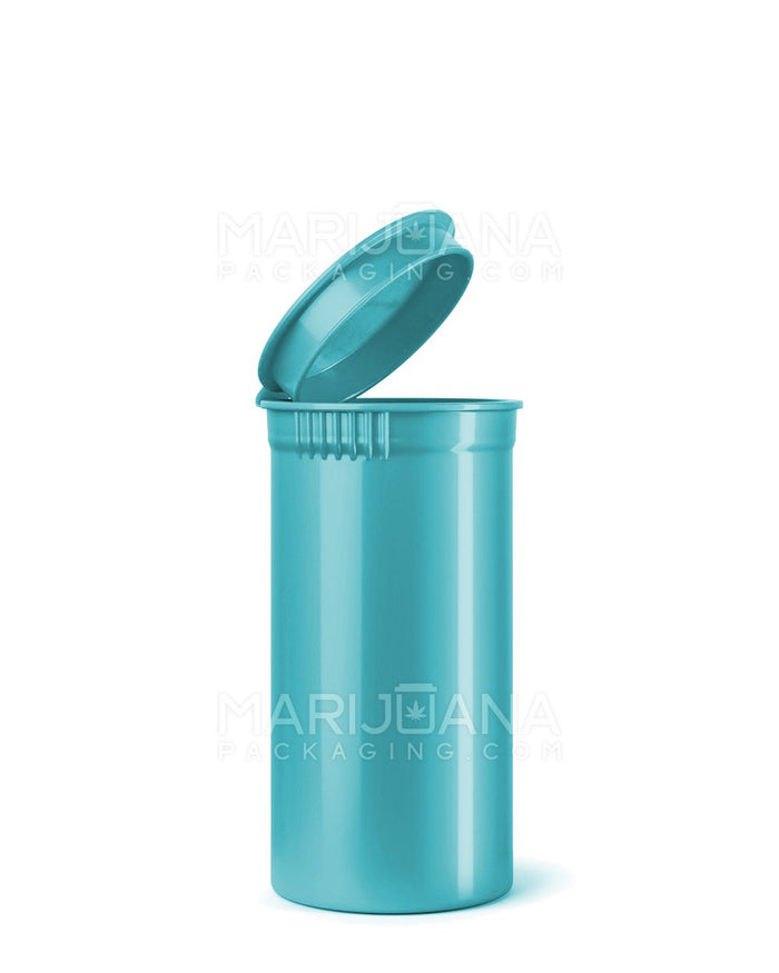 Child Resistant Opaque Aqua Pop Top Bottles | 13dr - 2g | Sample Image