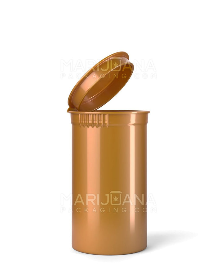 Child Resistant Opaque Gold Pop Top Bottles | 19dr - 3.5g | Sample Image