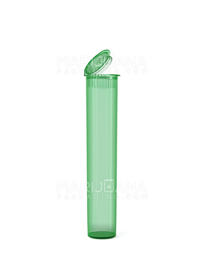 Child Resistant | Pop Top Translucent Plastic Pre-Roll Tubes | 95mm - Green - 1000 Count Image