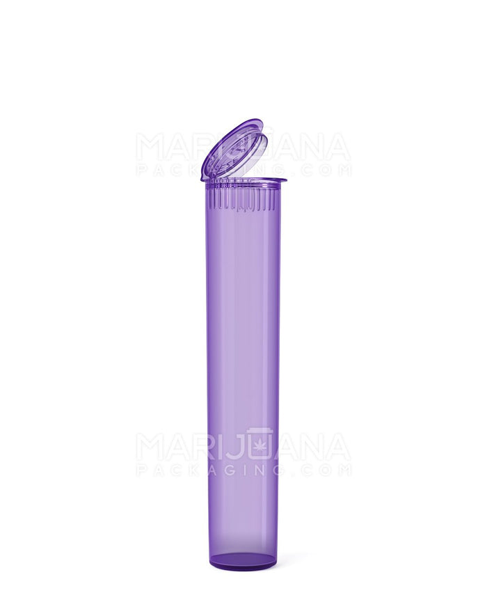 Child Resistant Pop Top Translucent Plastic Pre-Roll Tubes | 95mm - Purple | Sample Image