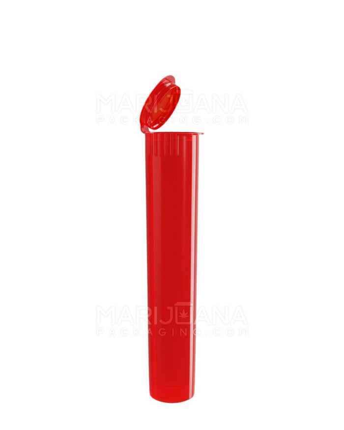 Child Resistant Pop Top Translucent Plastic Pre-Roll Tubes | 95mm - Red | Sample Image