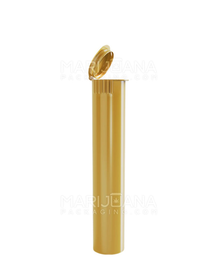 Child Resistant Pop Top Opaque Plastic Pre-Roll Tubes | 98mm - Gold | Sample Image