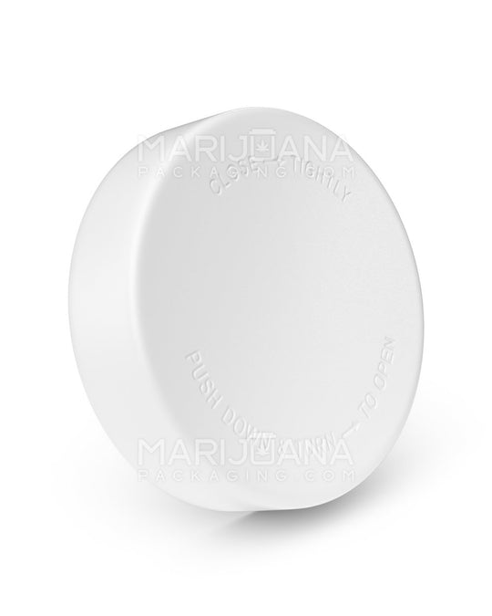 Child Resistant | Push Down & Turn Plastic Caps w/ Foam Liner | 78mm - Semi Gloss White - 48 Count - 1