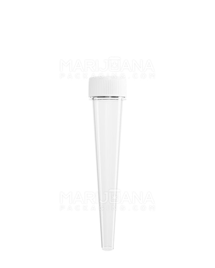 Child Resistant Push Down & Turn Transparent Conical Pre-Roll Tubes | 98mm - Clear | Sample Image