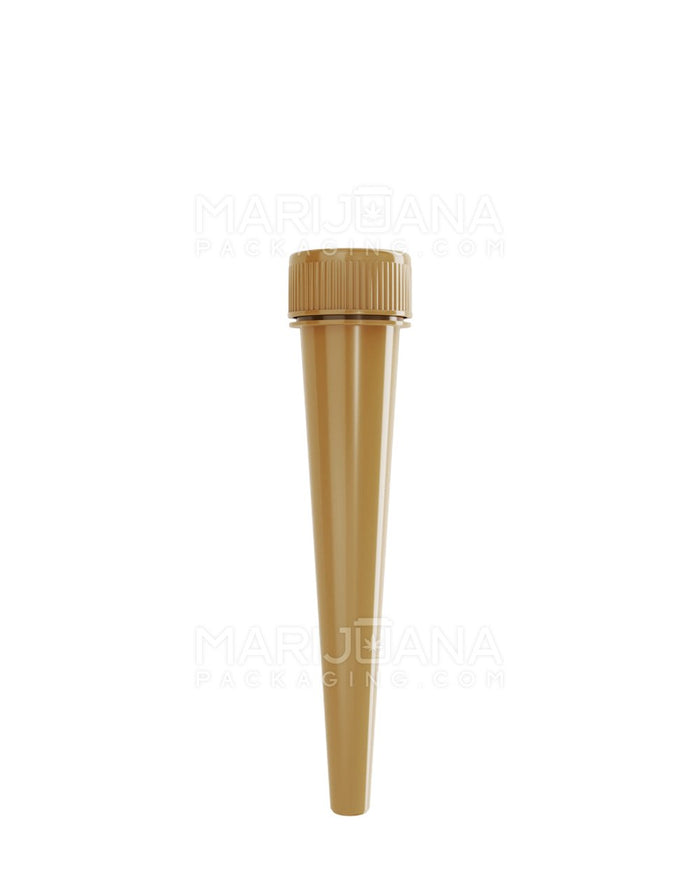 Child Resistant Push Down & Turn Opaque Conical Pre-Roll Tubes | 98mm - Gold | Sample Image