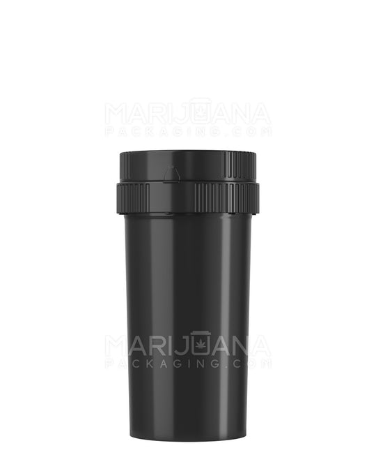 Child Resistant | Push & Turn Vial with Grinder Cap | 40dr - Black Plastic - 150 Count - 5