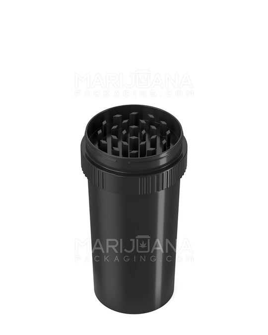 Child Resistant | Push & Turn Vial with Grinder Cap | 40dr - Black Plastic - 150 Count - 2