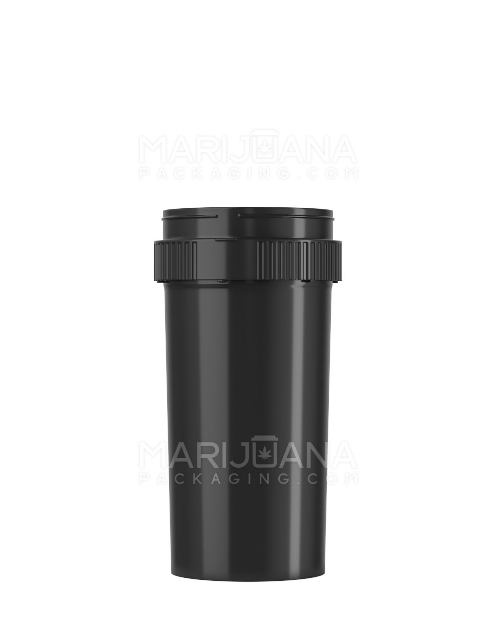 Child Resistant | Push & Turn Vial with Grinder Cap | 40dr - Black Plastic - 150 Count - 3