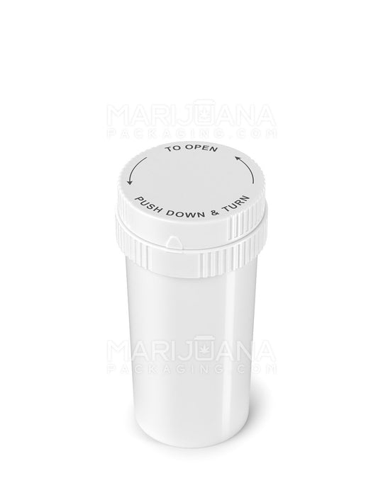 Child Resistant | Push & Turn Vial with Grinder Cap | 40dr - White Plastic - 150 Count - 3