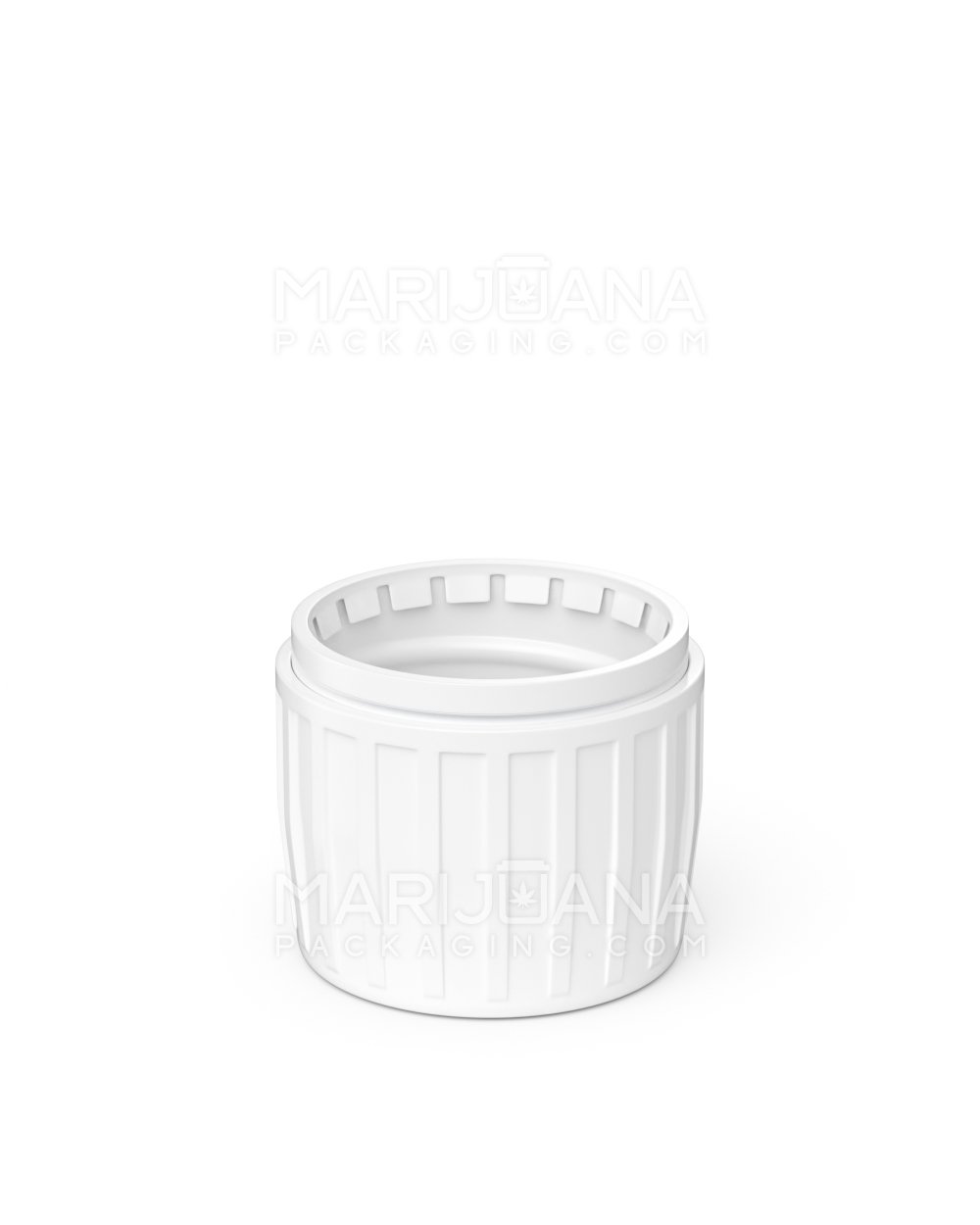 Child Resistant Ribbed Push Down & Turn Plastic Caps | 28mm - Semi Gloss White | Sample - 4