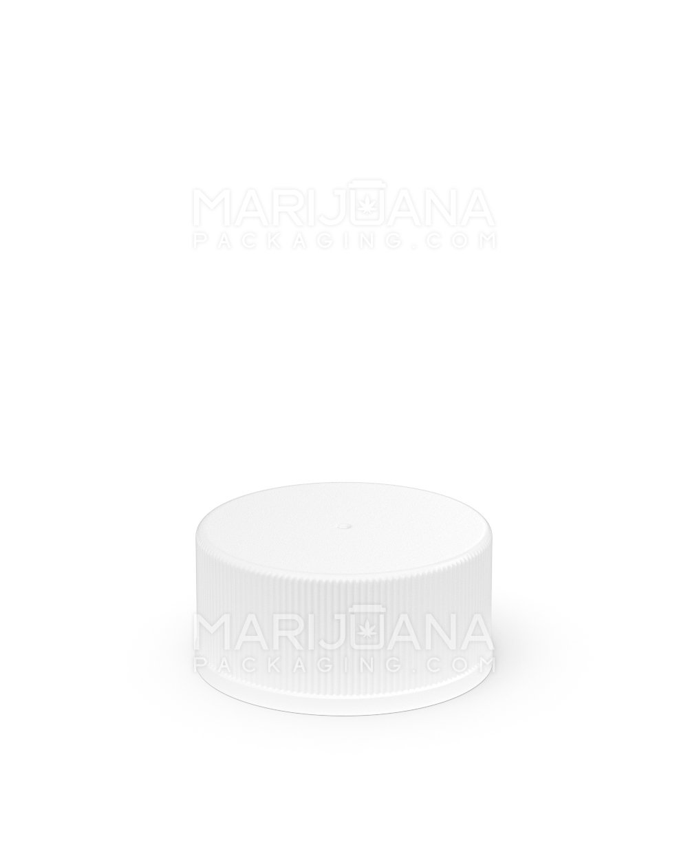 Child Resistant | Ribbed Push Down & Turn Plastic Caps w/ Teflon Liner | 28mm - Semi Gloss White - 504 Count - 3