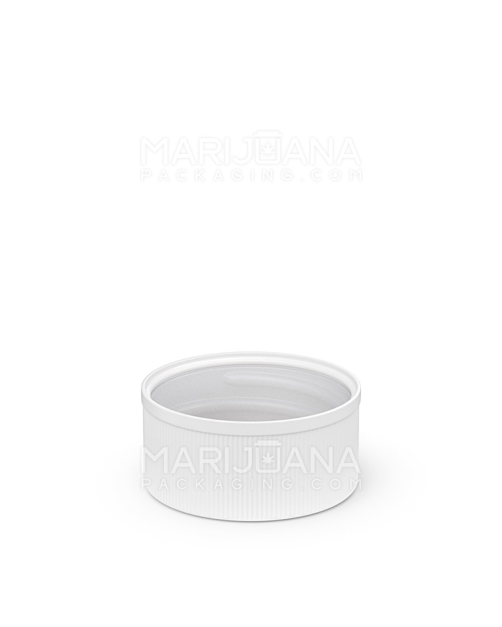 Child Resistant | Ribbed Push Down & Turn Plastic Caps w/ Teflon Liner | 28mm - Semi Gloss White - 504 Count - 4