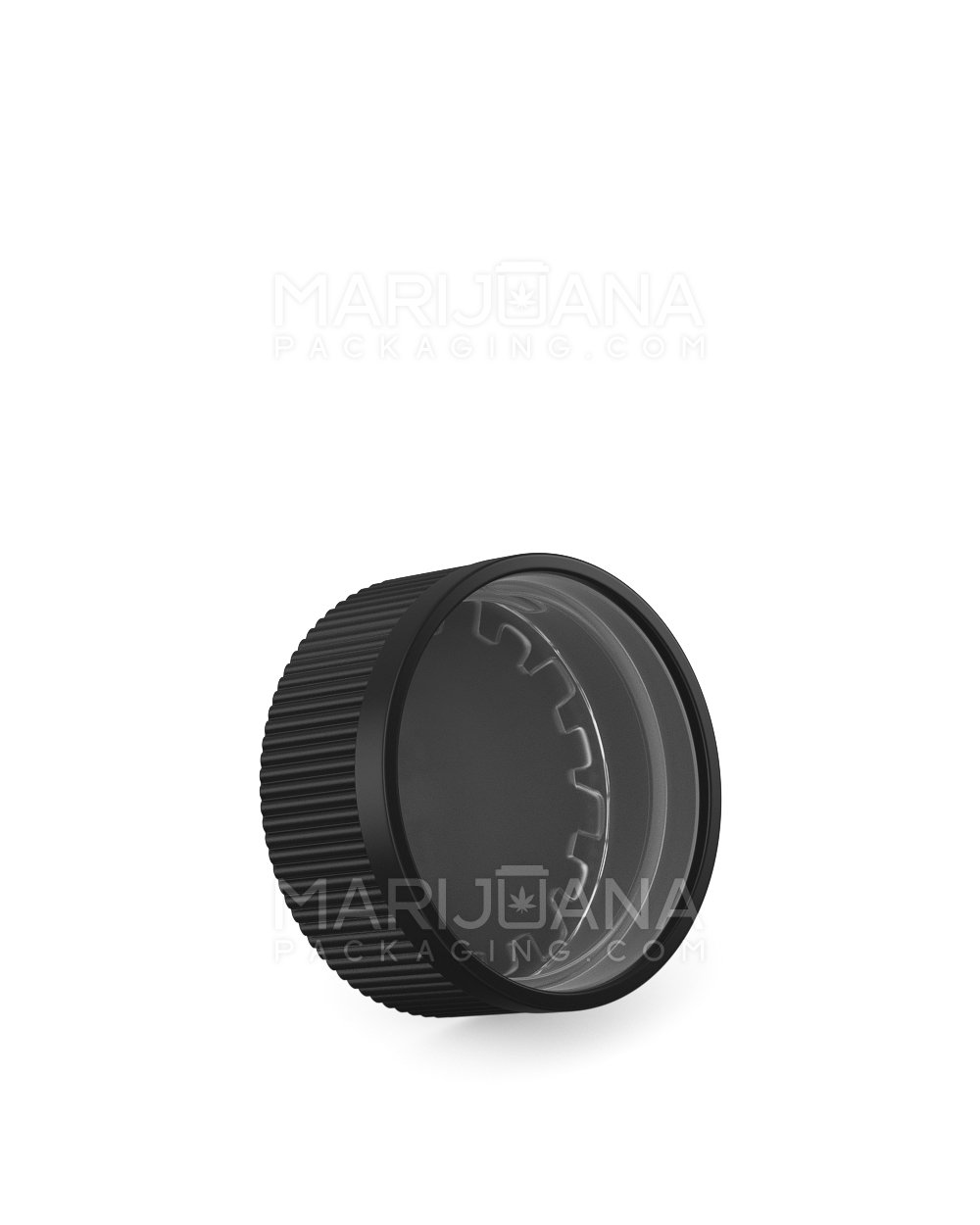 Child Resistant | Ribbed Push Down & Turn Plastic Caps | 33mm - Semi Gloss Black - 252 Count - 2