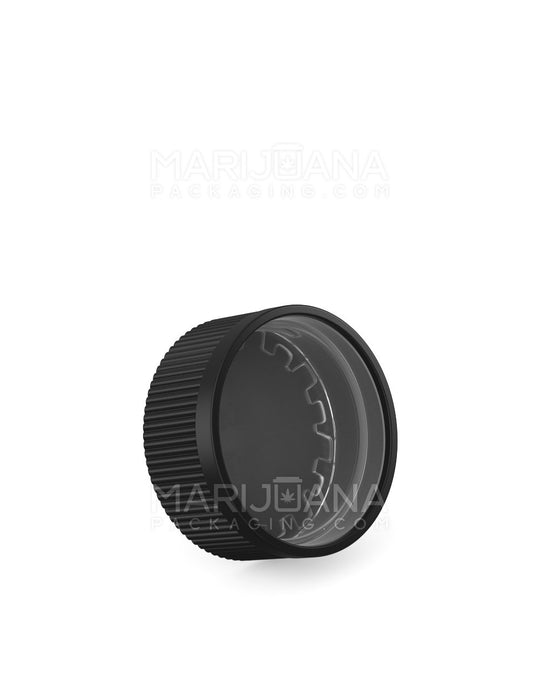 Child Resistant | Ribbed Push Down & Turn Plastic Caps | 33mm - Semi Gloss Black - 252 Count - 2