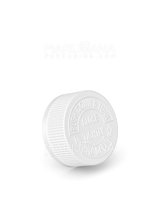 Child Resistant Ribbed Push Down & Turn Plastic Caps | 33mm - Semi Gloss White | Sample - 1