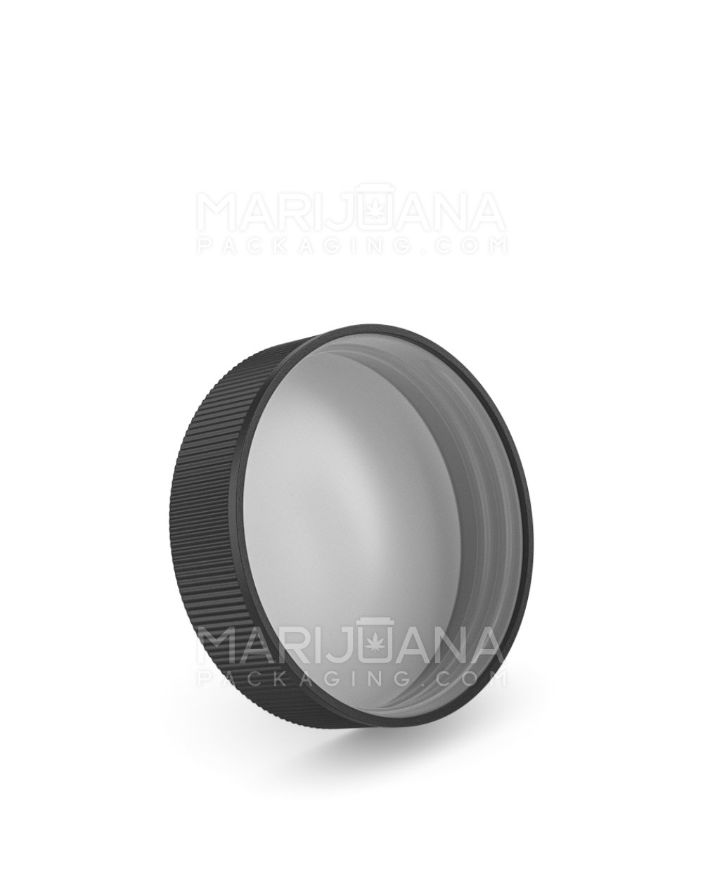 Child Resistant | Ribbed Push Down & Turn Plastic Caps w/ Foam Liner | 53mm - Semi Gloss Black - 120 Count - 2