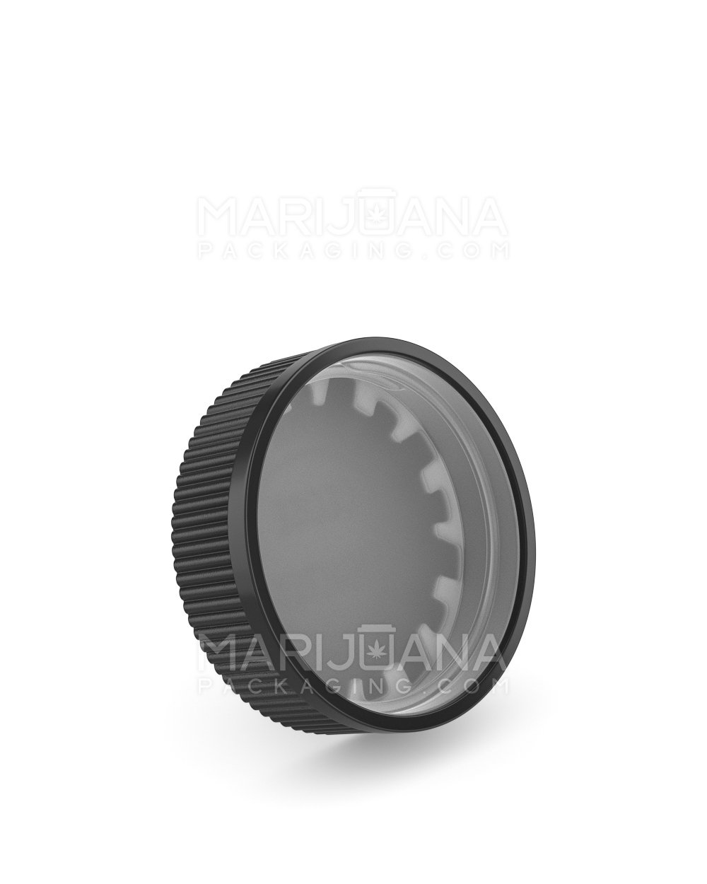 Child Resistant | Ribbed Push Down & Turn Plastic Caps | 53mm - Semi Gloss Black - 120 Count - 2