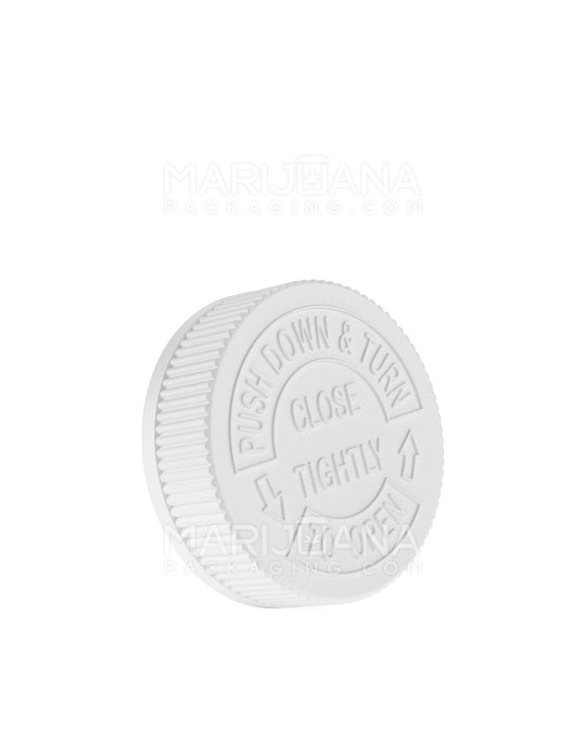 Child Resistant Ribbed Push Down & Turn Plastic Caps | 53mm - Matte White | Sample - 1