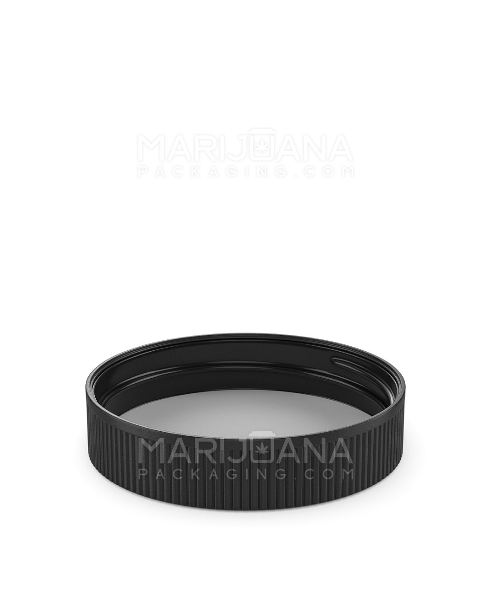 Child Resistant | Ribbed Push Down & Turn Plastic Caps w/ Foam Liner | 70mm - Matte Black - 36 Count - 3