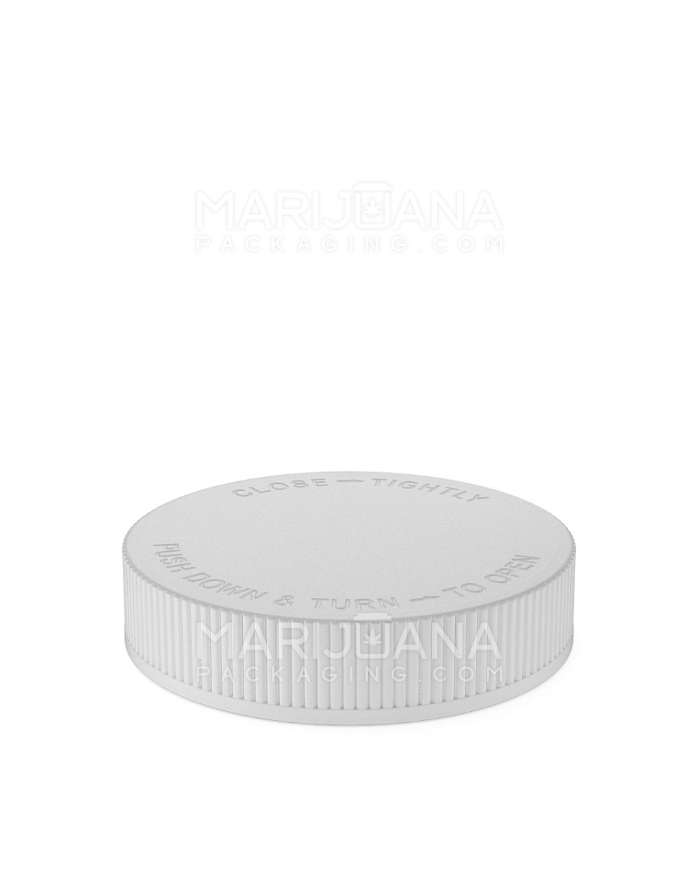 Child Resistant | Ribbed Push Down & Turn Plastic Caps w/ Foam Liner | 70mm - Semi Gloss Plastic - 36 Count - 3