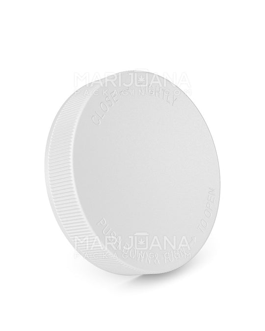 Child Resistant Ribbed Push Down & Turn Plastic Caps | 89mm - Semi Gloss White | Sample - 1