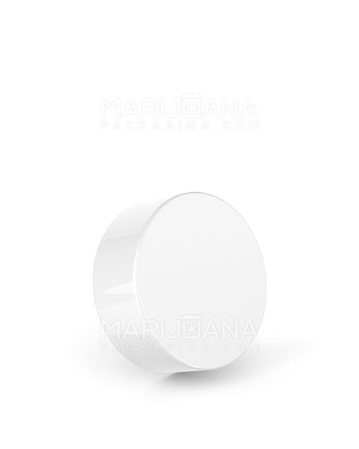 Child Resistant Smooth Push Down & Turn Plastic Caps | 38mm - Glossy White | Sample Image