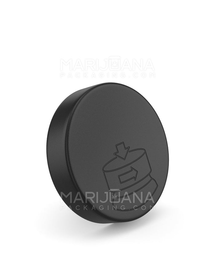 Child Resistant Smooth Push Down & Turn Plastic Caps | 70mm - Matte Black | Sample Image