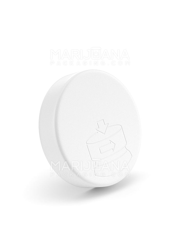 Child Resistant Smooth Push Down & Turn Plastic Caps | 70mm - Matte White | Sample Image