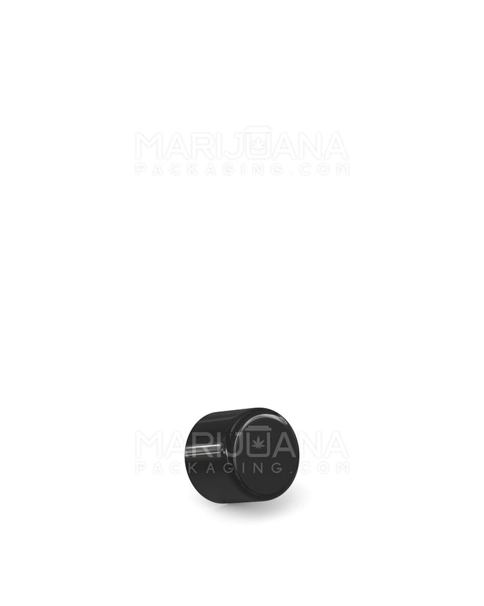 Child Resistant Smooth Push Down & Turn Plastic Caps for Glass Tube | 18mm - Glossy Black | Sample Image