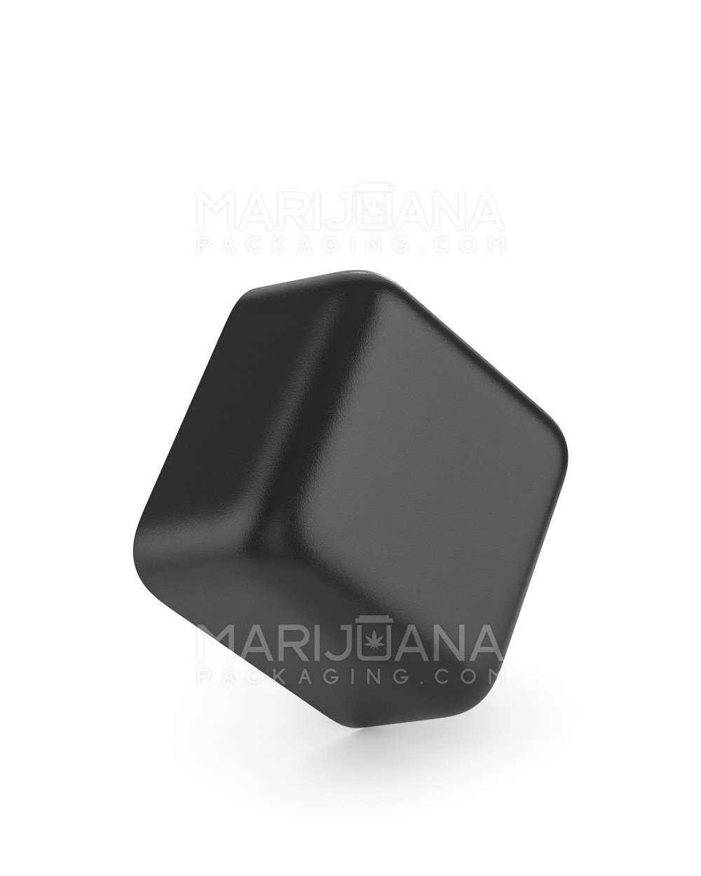 Child Resistant Square Push Down & Turn Plastic Caps w/ Foam Liner | 46mm - Matte Black | Sample - 1