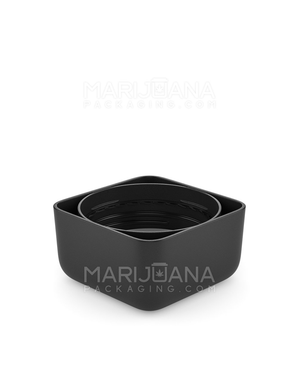 Child Resistant | Square Push Down & Turn Plastic Caps w/ Foam Liner | 46mm - Matte Black - 80 Count - 6