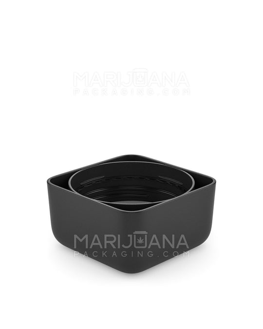 Child Resistant | Square Push Down & Turn Plastic Caps w/ Foam Liner | 46mm - Matte Black - 80 Count - 6