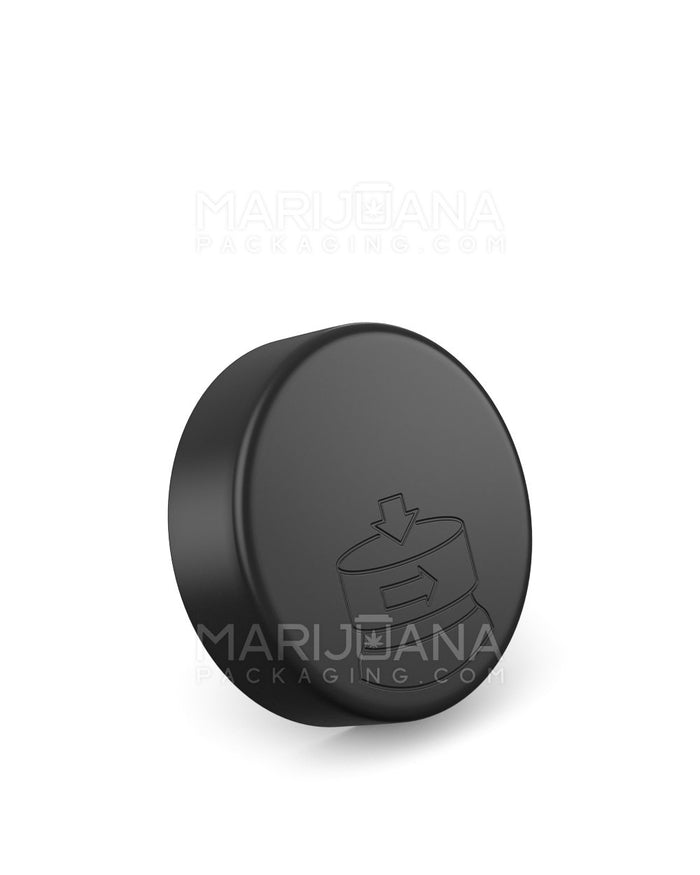 Child Resistant & Sustainable 100% Recyclable Smooth Push Down & Turn Reclaimed Ocean Plastic Caps | 53mm - Matte Black | Sample Image