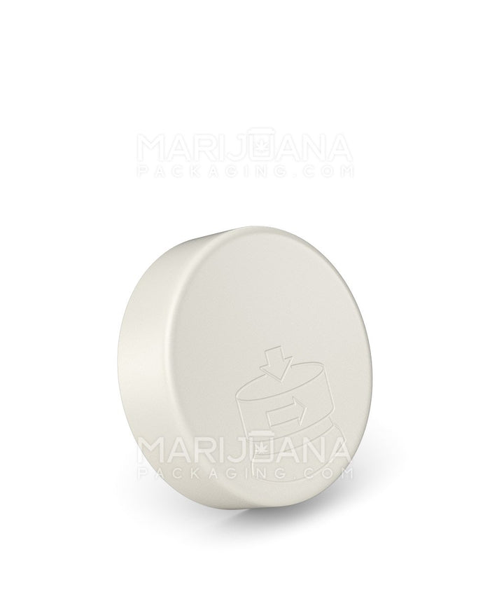 Child Resistant & Sustainable 100% Recyclable Smooth Push Down & Turn Reclaimed Ocean Plastic Caps | 53mm - Matte White | Sample Image