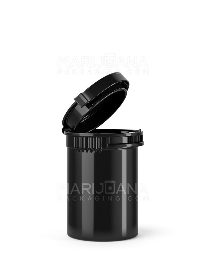 Child Resistant & Tamper Evident Opaque Black Pop Top Bottles | 6dr - 1g | Sample Image