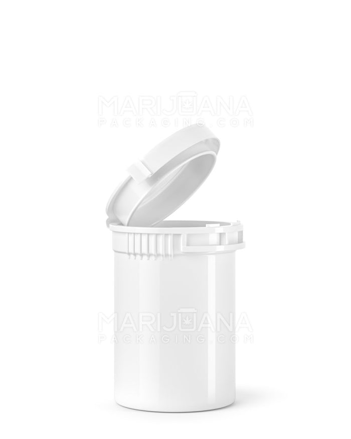 Child Resistant & Tamper Evident Opaque White Pop Top Bottles | 6dr - 1g | Sample Image