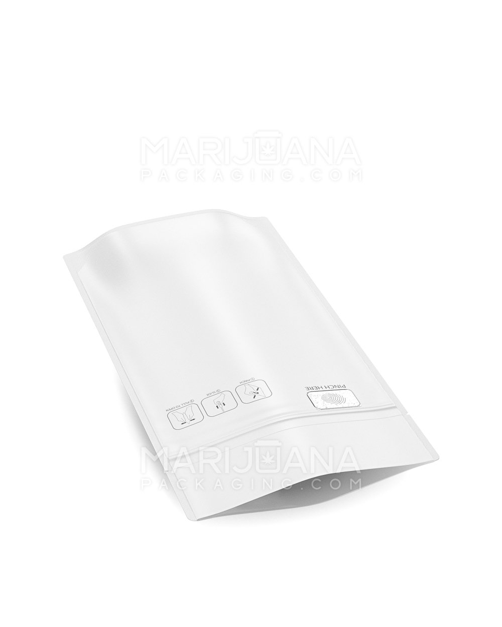 Child Resistant & Tamper Evident | Pinch N Slide 3.0 Matte White Vista Mylar Bags | 5in x 8.8in - 14g - 250 Count - 7