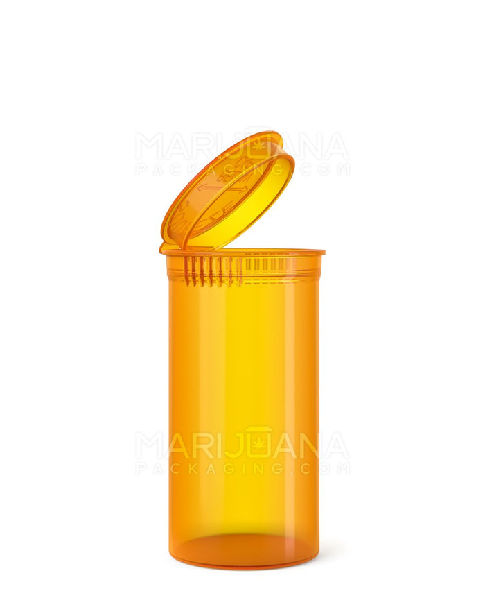 Child Resistant Transparent Amber Pop Top Bottles | 13dr - 2g | Sample Image