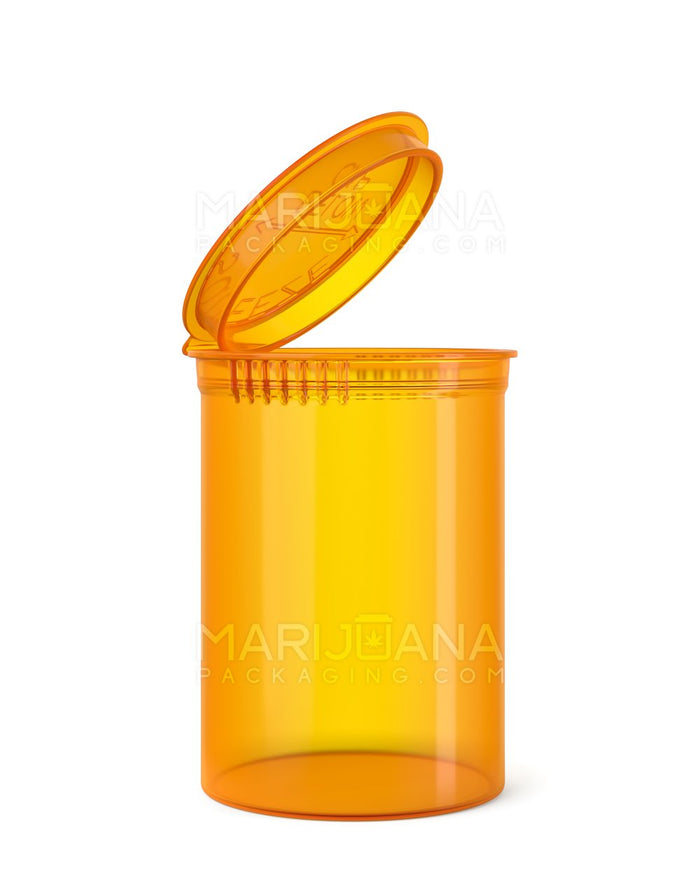 Child Resistant Transparent Amber Pop Top Bottles | 30dr - 7g | Sample Image