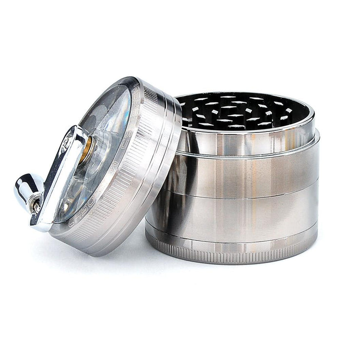 CHROMIUM CRUSHER | Magnetic Metal Grinder w/ Handle | 4 Piece - 63mm - Silver Image