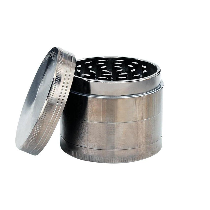 CHROMIUM CRUSHER | Magnetic Metal Precision Grinder w/ Catcher | 4 Piece - 55mm - Silver Image